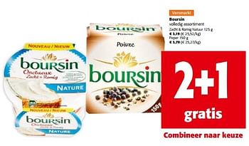 Promotions Boursin volledig assortiment - Boursin - Valide de 08/05/2024 à 21/05/2024 chez Colruyt