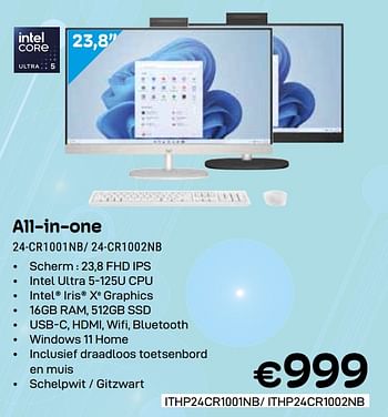 Promotions Hp all in one 24-cr1001nb - HP - Valide de 01/05/2024 à 31/05/2024 chez Compudeals
