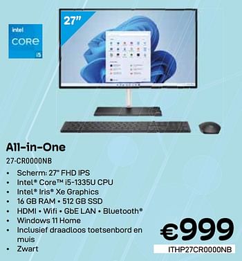 Promotions Hp all-in-one 27-cr0000nb - HP - Valide de 01/05/2024 à 31/05/2024 chez Compudeals