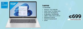 Promoties Hp laptop 17-cn2043nb - HP - Geldig van 01/05/2024 tot 31/05/2024 bij Compudeals