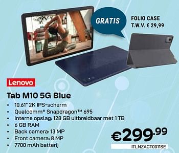 Promoties Lenovo tab m10 5g blue - Lenovo - Geldig van 01/05/2024 tot 31/05/2024 bij Compudeals