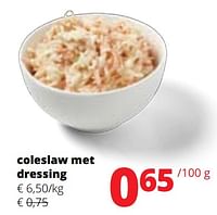 Promoties Coleslaw met dressing - Huismerk - Spar Retail - Geldig van 09/05/2024 tot 22/05/2024 bij Spar (Colruytgroup)