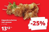 Kippenbrochettes met ananas-Huismerk - Spar Retail