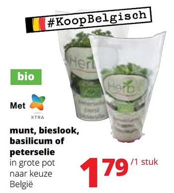 Promoties Munt bieslook basilicum of peterselie - Huismerk - Spar Retail - Geldig van 09/05/2024 tot 22/05/2024 bij Spar (Colruytgroup)