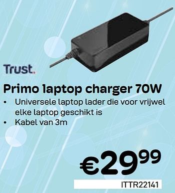 Promotions Primo laptop charger - Trust - Valide de 01/05/2024 à 31/05/2024 chez Compudeals