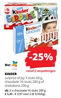 Promoties Chocolade - Kinder - Geldig van 09/05/2024 tot 22/05/2024 bij Spar (Colruytgroup)