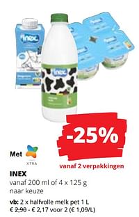 Halfvolle melk pet-Inex
