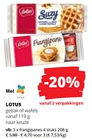 Promoties Lotus gebak of wafels frangipanes - Lotus Bakeries - Geldig van 09/05/2024 tot 22/05/2024 bij Spar (Colruytgroup)