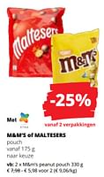 Promoties M+m`s peanut pouch - M&M 's - Geldig van 09/05/2024 tot 22/05/2024 bij Spar (Colruytgroup)