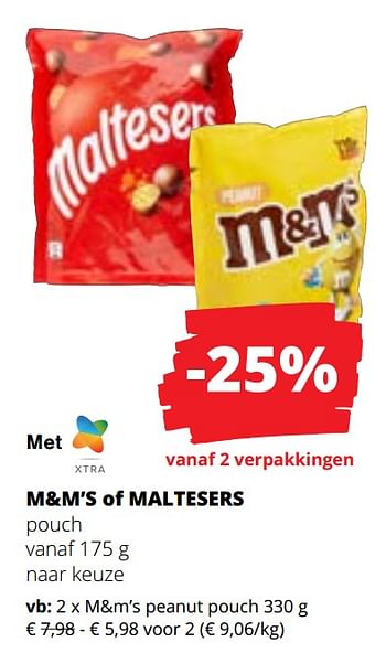 Promotions M+m`s peanut pouch - M&M 's - Valide de 09/05/2024 à 22/05/2024 chez Spar (Colruytgroup)