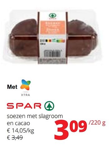 Promotions Soezen met slagroom en cacao - Spar - Valide de 09/05/2024 à 22/05/2024 chez Spar (Colruytgroup)