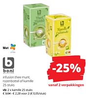 Promoties Infusion thee munt rozenbottel of kamille - Boni - Geldig van 09/05/2024 tot 22/05/2024 bij Spar (Colruytgroup)