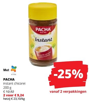 Promoties Pacha instant chicorei - Pacha - Geldig van 09/05/2024 tot 22/05/2024 bij Spar (Colruytgroup)