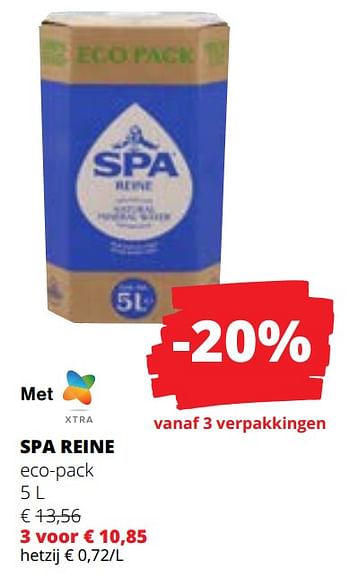 Promoties Spa reine eco pack - Spa - Geldig van 09/05/2024 tot 22/05/2024 bij Spar (Colruytgroup)