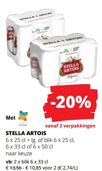Promotions Stella artois blik - Stella Artois - Valide de 09/05/2024 à 22/05/2024 chez Spar (Colruytgroup)