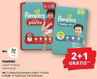Promoties Baby dry pampers maat 6 - Pampers - Geldig van 09/05/2024 tot 22/05/2024 bij Spar (Colruytgroup)