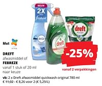 Promoties Dreft afwasmiddel quickwash original - Dreft - Geldig van 09/05/2024 tot 22/05/2024 bij Spar (Colruytgroup)