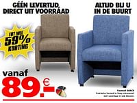 Promoties Fauteuil grace - Huismerk - Seats and Sofas - Geldig van 13/05/2024 tot 20/05/2024 bij Seats and Sofas
