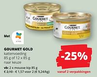 Promoties Gourmet gold kattenvoeding - Purina - Geldig van 09/05/2024 tot 22/05/2024 bij Spar (Colruytgroup)