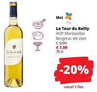 Promoties La tour du bailly aop monbazillac bergerac wit zoet - Witte wijnen - Geldig van 09/05/2024 tot 22/05/2024 bij Spar (Colruytgroup)