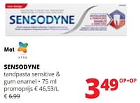 Promoties Sensodyne tandpasta sensitive + gum enamel - Sensodyne - Geldig van 09/05/2024 tot 22/05/2024 bij Spar (Colruytgroup)