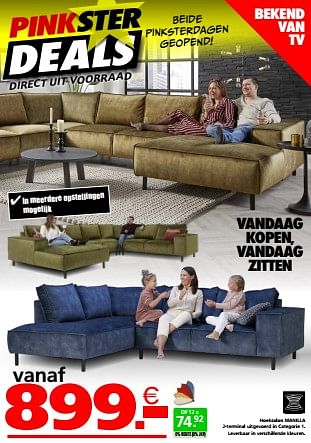Promotions Hoeksalon manilla - Produit maison - Seats and Sofas - Valide de 13/05/2024 à 20/05/2024 chez Seats and Sofas