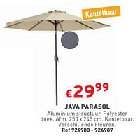 Promoties Java parasol - Huismerk - Trafic  - Geldig van 15/05/2024 tot 19/05/2024 bij Trafic