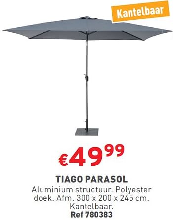 Promoties Tiago parasol - Huismerk - Trafic  - Geldig van 15/05/2024 tot 19/05/2024 bij Trafic