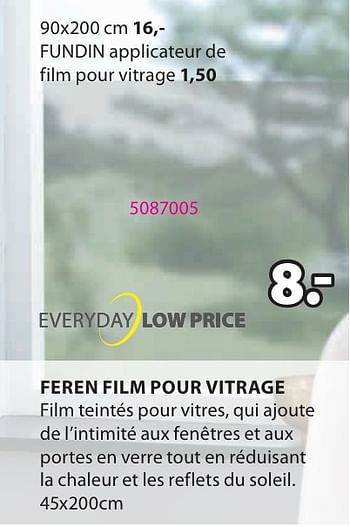 Promotions Feren film pour vitrage - Produit Maison - Jysk - Valide de 06/05/2024 à 19/05/2024 chez Jysk