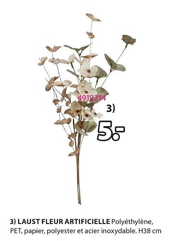 Promoties Laust fleur artificielle - Huismerk - Jysk - Geldig van 06/05/2024 tot 19/05/2024 bij Jysk