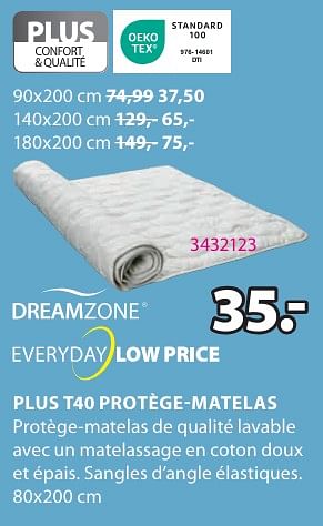 Promotions Plus t40 protège-matelas - DreamZone - Valide de 06/05/2024 à 19/05/2024 chez Jysk