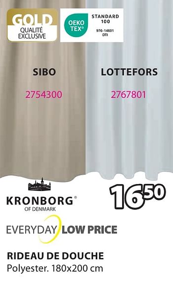Promoties Rideau de douche sibo - Kronborg - Geldig van 06/05/2024 tot 19/05/2024 bij Jysk