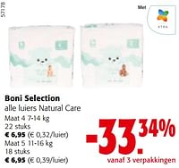 Promoties Boni selection alle luiers natural care - Boni - Geldig van 08/05/2024 tot 21/05/2024 bij Colruyt