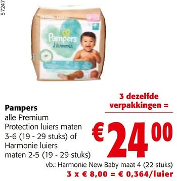 Promotions Pampers harmonie new baby - Pampers - Valide de 08/05/2024 à 21/05/2024 chez Colruyt