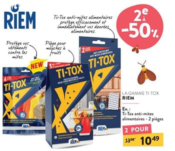 Promoties Ti-tox anti-mites alimentaires - Riem - Geldig van 08/05/2024 tot 21/05/2024 bij DI