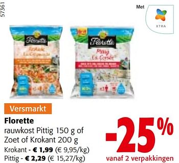 Promoties Florette rauwkost pittig of zoet of krokant - Florette - Geldig van 08/05/2024 tot 21/05/2024 bij Colruyt