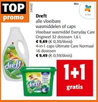 Promoties Dreft alle vloeibare wasmiddelen of caps - Dreft - Geldig van 08/05/2024 tot 21/05/2024 bij Colruyt