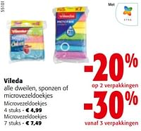 Promoties Vileda alle dweilen, sponzen of microvezeldoekjes - Vileda - Geldig van 08/05/2024 tot 21/05/2024 bij Colruyt