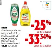 Promoties Dreft alle afwasproducten - Dreft - Geldig van 08/05/2024 tot 21/05/2024 bij Colruyt
