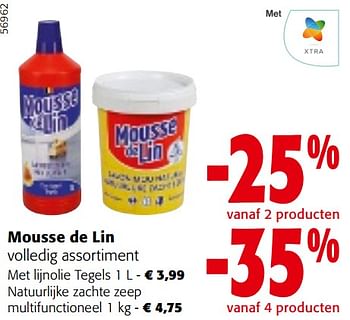 Promoties Mousse de lin volledig assortiment - Mousse de Lin - Geldig van 08/05/2024 tot 21/05/2024 bij Colruyt