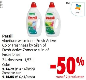 Promotions Persil vloeibaar wasmiddel fresh active color freshness by silan of fresh active zomerse tuin of frisse bries - Persil - Valide de 08/05/2024 à 21/05/2024 chez Colruyt