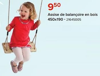 Promoties Assise de balançoire en bois - Huismerk - Euroshop - Geldig van 03/05/2024 tot 09/06/2024 bij Euro Shop