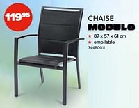 Promotions Chaise modulo - Produit Maison - Euroshop - Valide de 03/05/2024 à 09/06/2024 chez Euro Shop