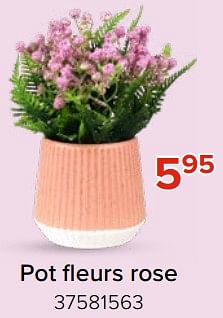 Promotions Pot fleurs rose - Produit Maison - Euroshop - Valide de 03/05/2024 à 09/06/2024 chez Euro Shop