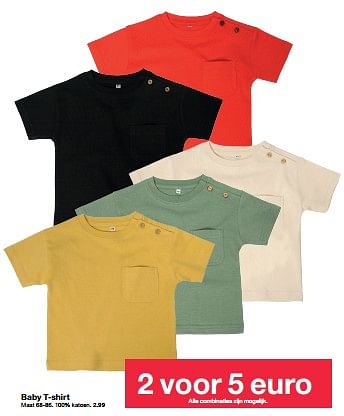Promotions Baby t shirt - Produit maison - Zeeman  - Valide de 11/05/2024 à 17/05/2024 chez Zeeman