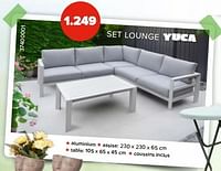 Promotions Set lounge yuca - Produit Maison - Euroshop - Valide de 03/05/2024 à 09/06/2024 chez Euro Shop