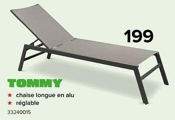Promotions Tommy chaise longue en alu - Produit Maison - Euroshop - Valide de 03/05/2024 à 09/06/2024 chez Euro Shop