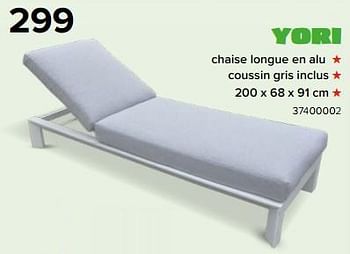 Promoties Yori chaise longue en alu - Huismerk - Euroshop - Geldig van 03/05/2024 tot 09/06/2024 bij Euro Shop