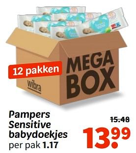 Promoties Pampers sensitive babydoekjes - Pampers - Geldig van 07/05/2024 tot 19/05/2024 bij Wibra