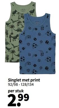 Promoties Singlet met print - Huismerk - Wibra - Geldig van 07/05/2024 tot 19/05/2024 bij Wibra